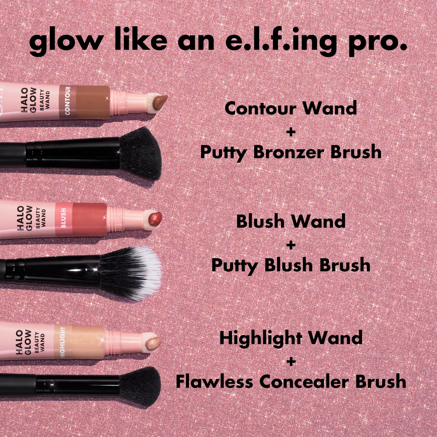 Elf | Halo Glow Highlight Beauty Wand | Rose Quartz