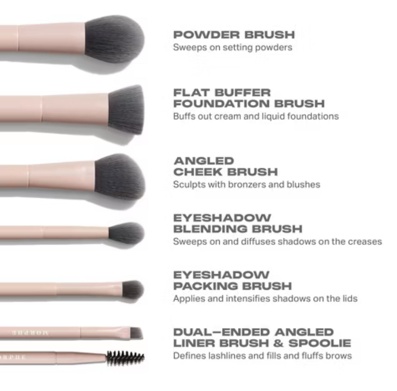 Pre orden: Morphe | Bamboo & Charcoal Shaping Essential Infused Travel Brush Set - 6pc