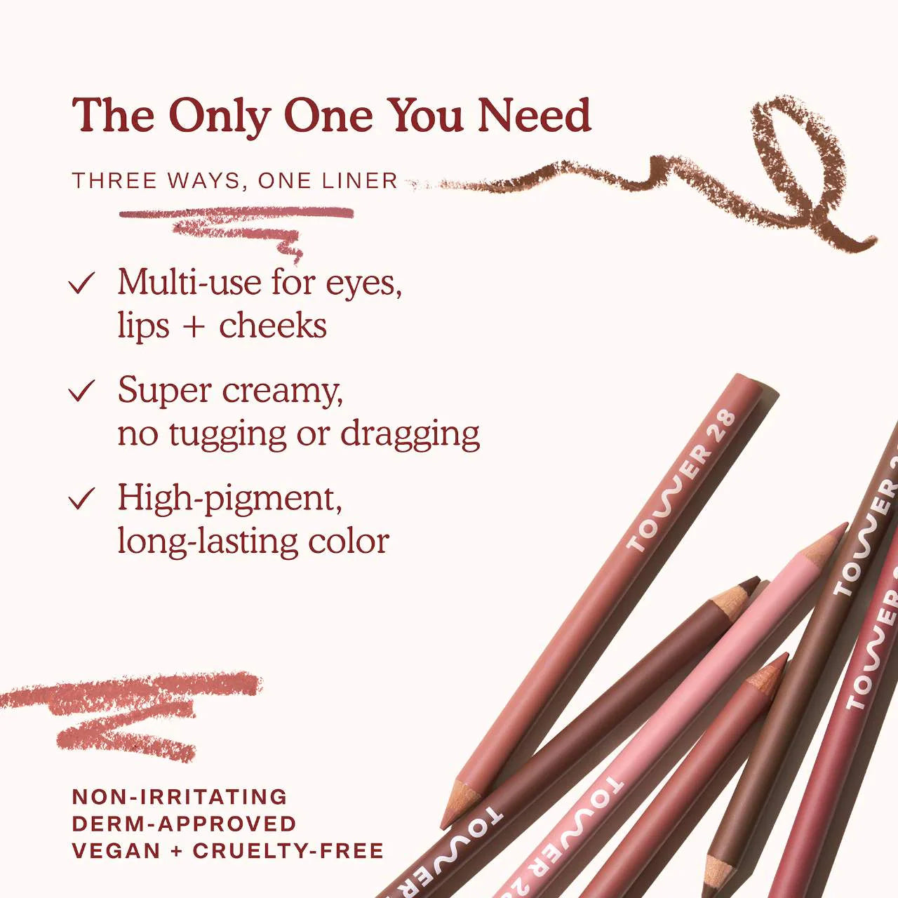Pre orden: Tower 28 Beauty | OneLiner Lip Liner + Eyeliner + Cheek Pencil