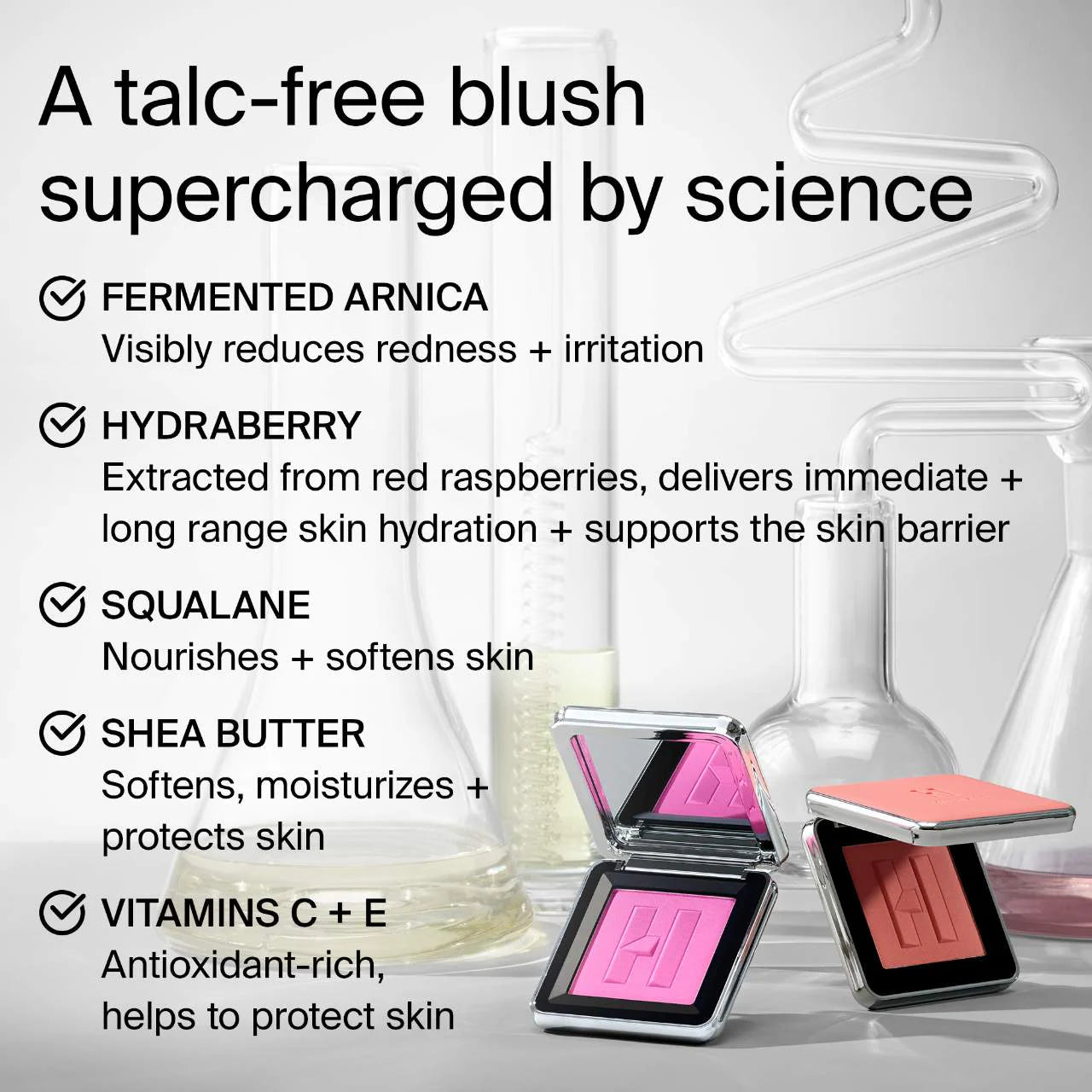 HAUS LABS BY LADY GAGA | Color Fuse Talc-Free Blush Powder With Fermented Arnica | Hibiscus Haze