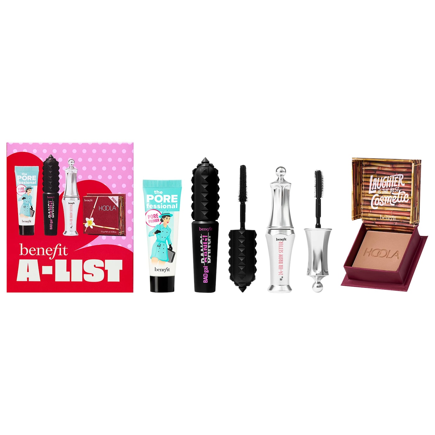 Pre Venta: Benefit | Cosmetics A-List Bestsellers Mini Mascara, Brow Gel, Bronzer, & Primer Set