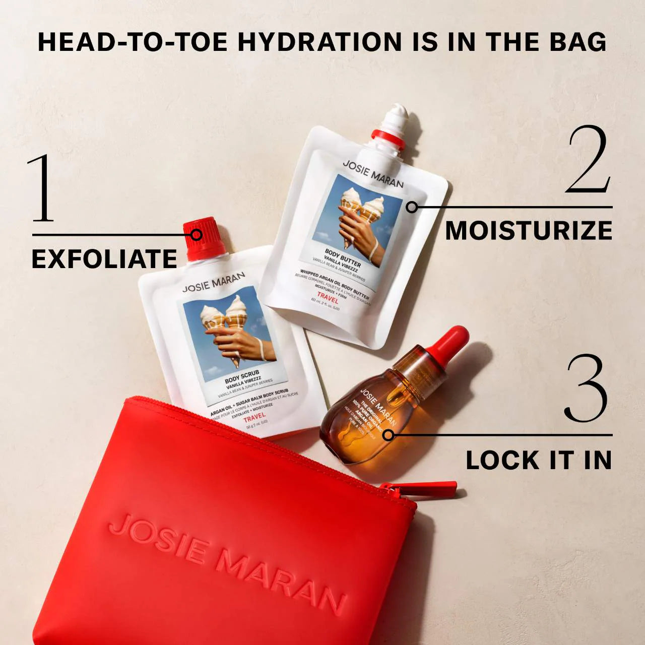 Pre-order: Josie Maran | The Babies 3-Piece Hydration Travel Trio