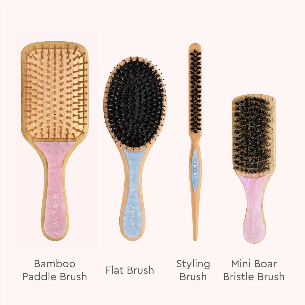 Pre orden: Emi Jay | Bamboo Paddle Hair Brush in Pink Sugar