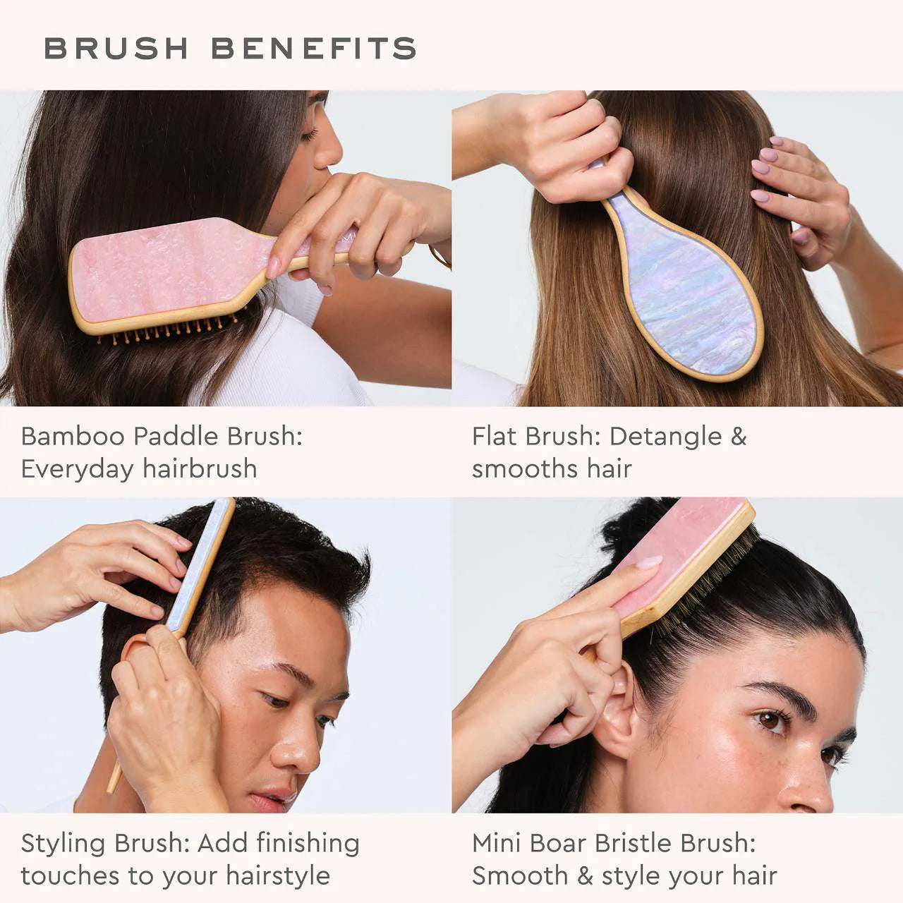 Pre orden: Emi Jay | Bamboo Paddle Hair Brush in Pink Sugar