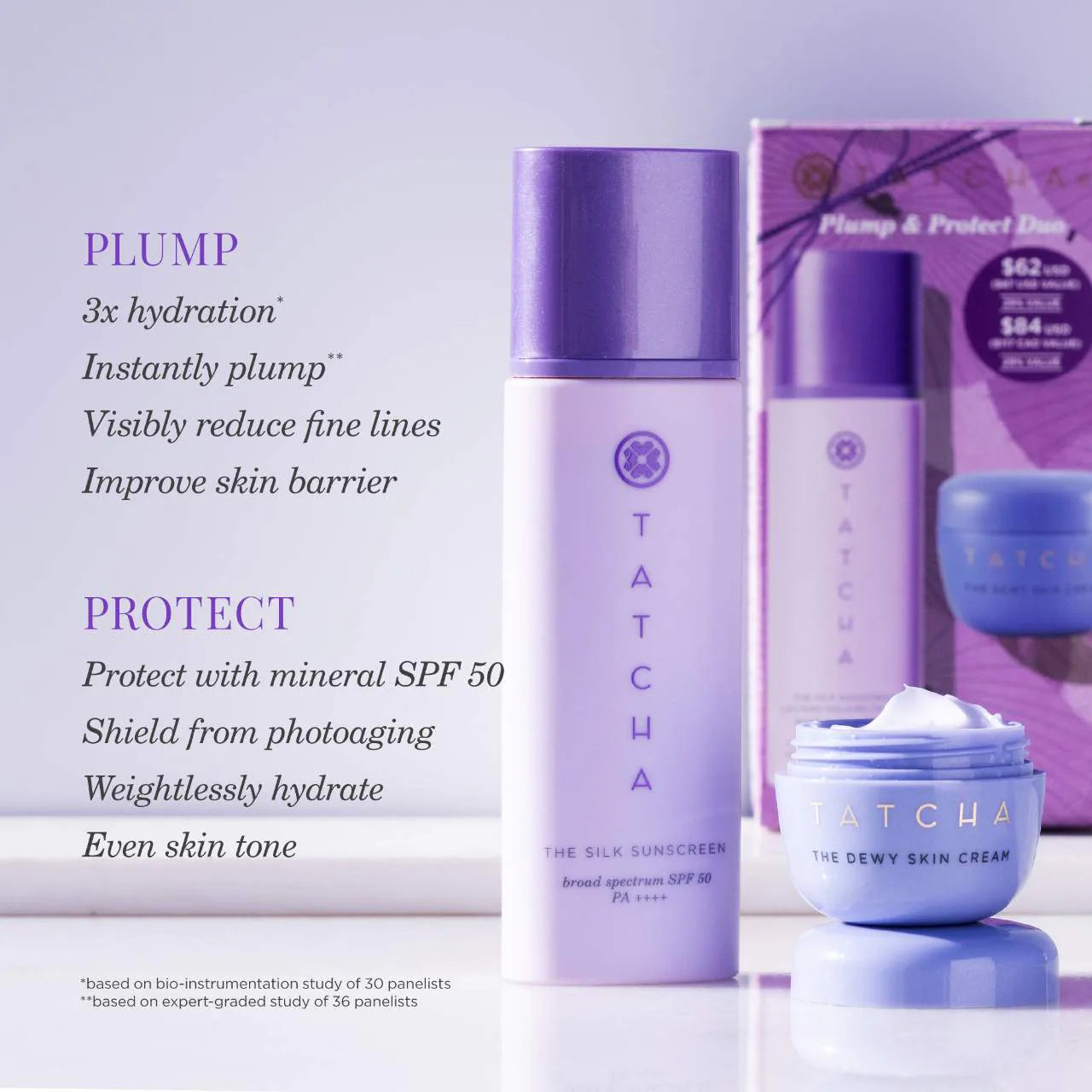 Pre orden: Tatcha | Plump + Protect SPF 50 Hydration + Sunscreen Duo
