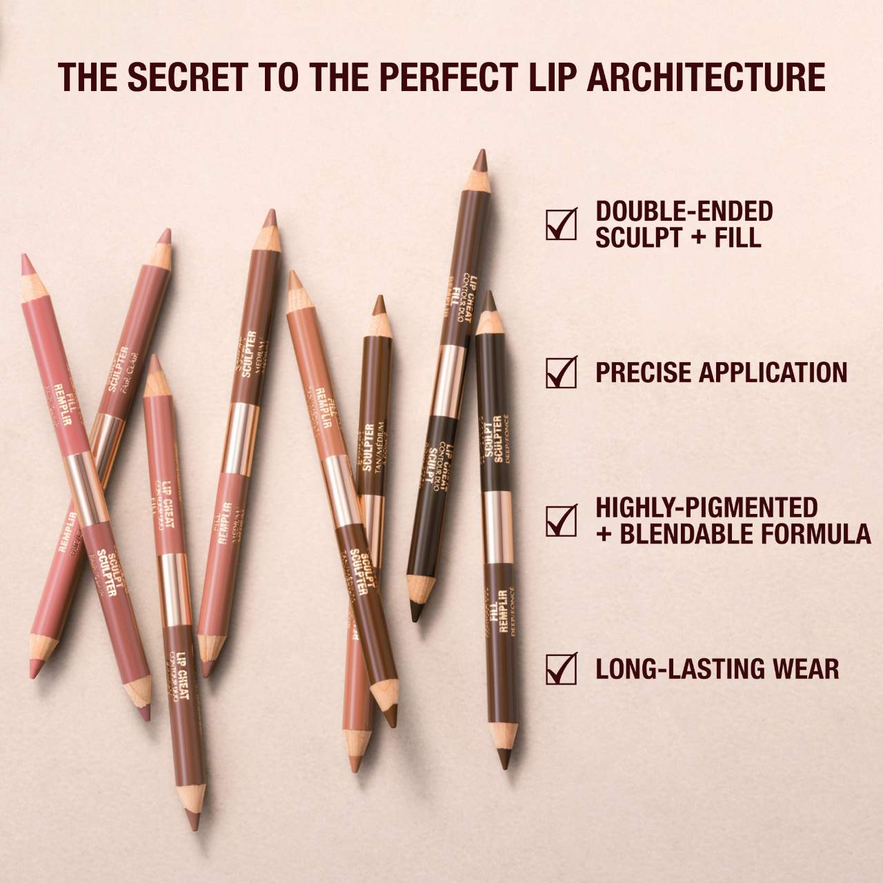 Pre orden: Charlotte Tilbury | Super Nudes Lip Cheat Contour Duo Lip Liner