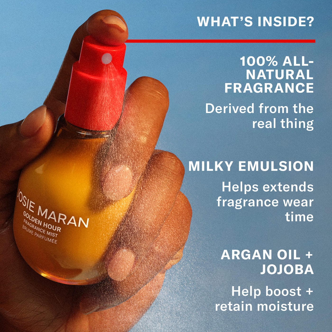 Pre-order: Josie Maran | Vanilla Vibezzz - Body + Hair Fragrance Mist with 100% Natural Scents