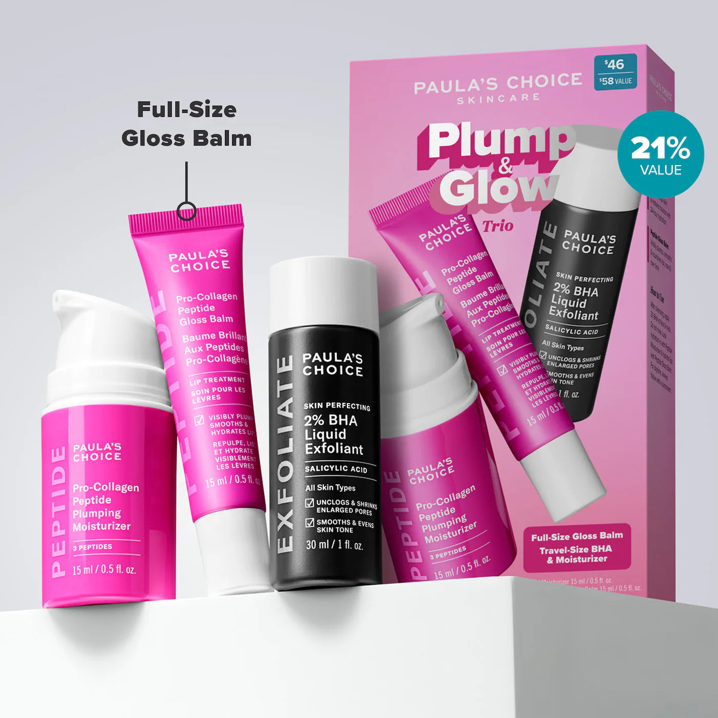 Pre-orden: Paula's Choice | Plump & Glow 3-Step Kit for Clear, Firm Skin