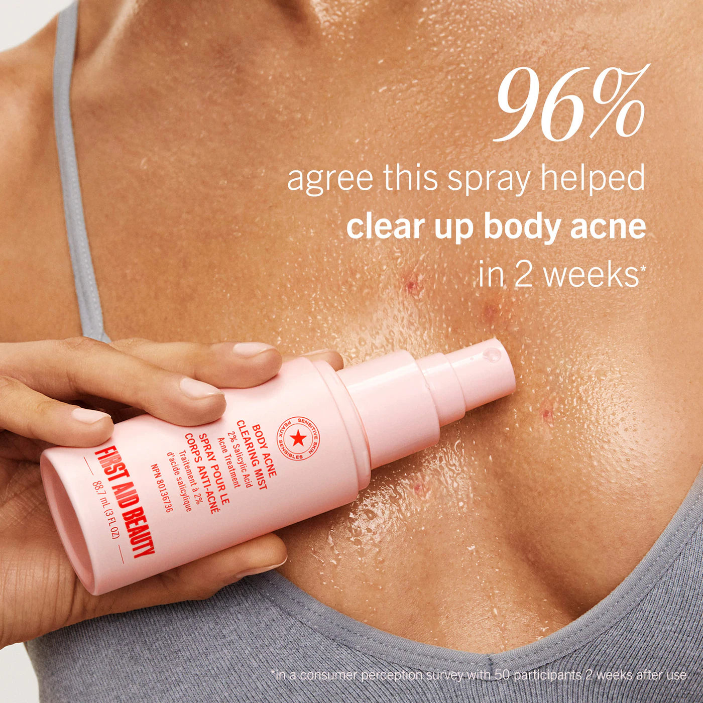 Pre-order: First Aid Beauty | Body Acne Clearing Mist - 2% Salicylic Acid Acne Treatment
