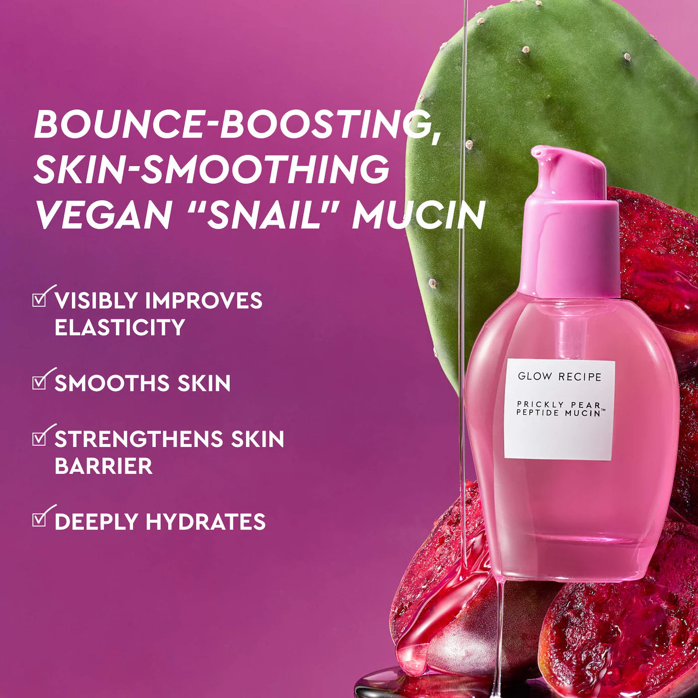 Pre-orden: Glow Recipe | Prickly Pear Peptide Bouncy + Hydrating Skin Barrier Vegan Mucin Serum