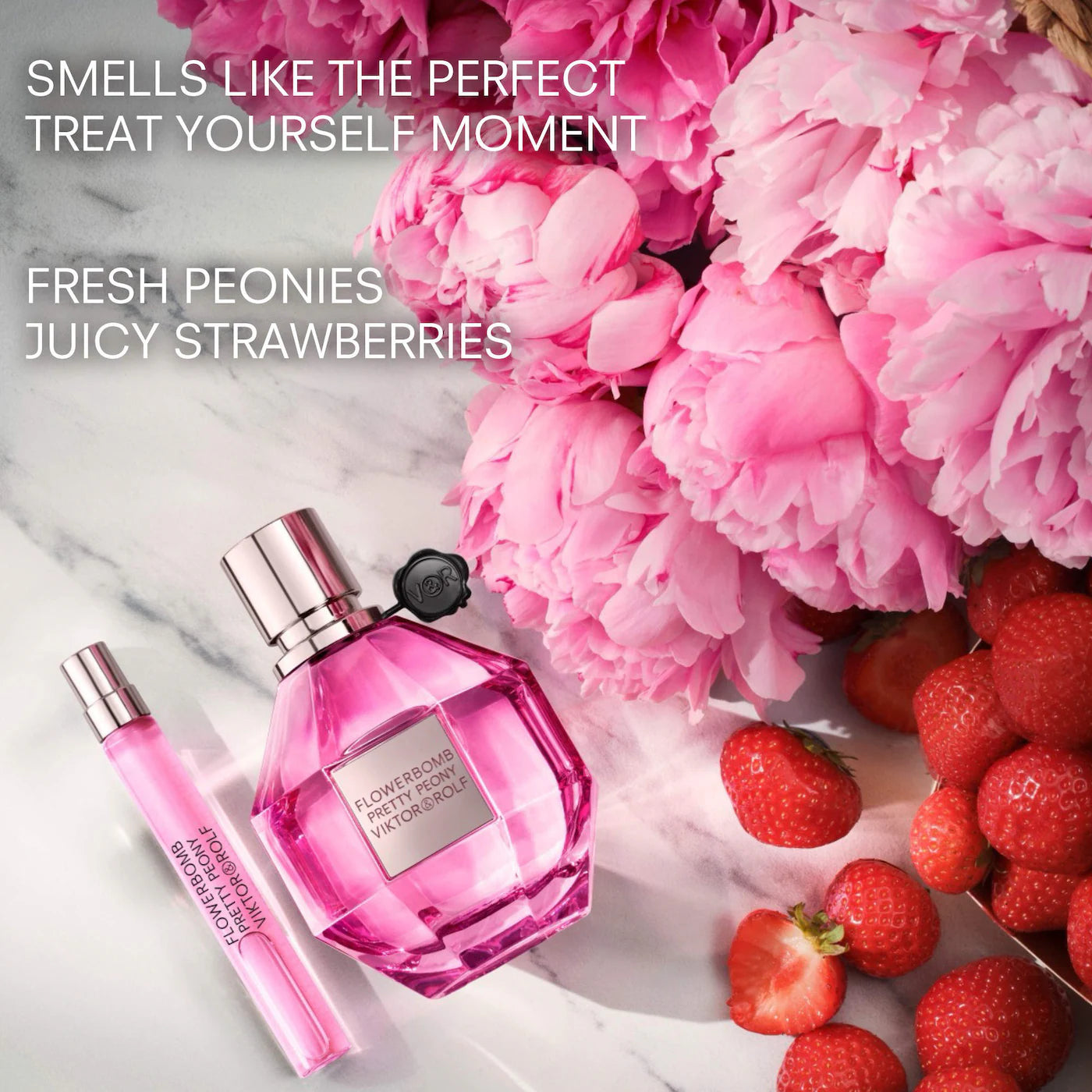 Pre-orden: Viktor&Rolf | Flowerbomb Pretty Peony Eau De Parfum Travel Spray with Peony & Strawberry