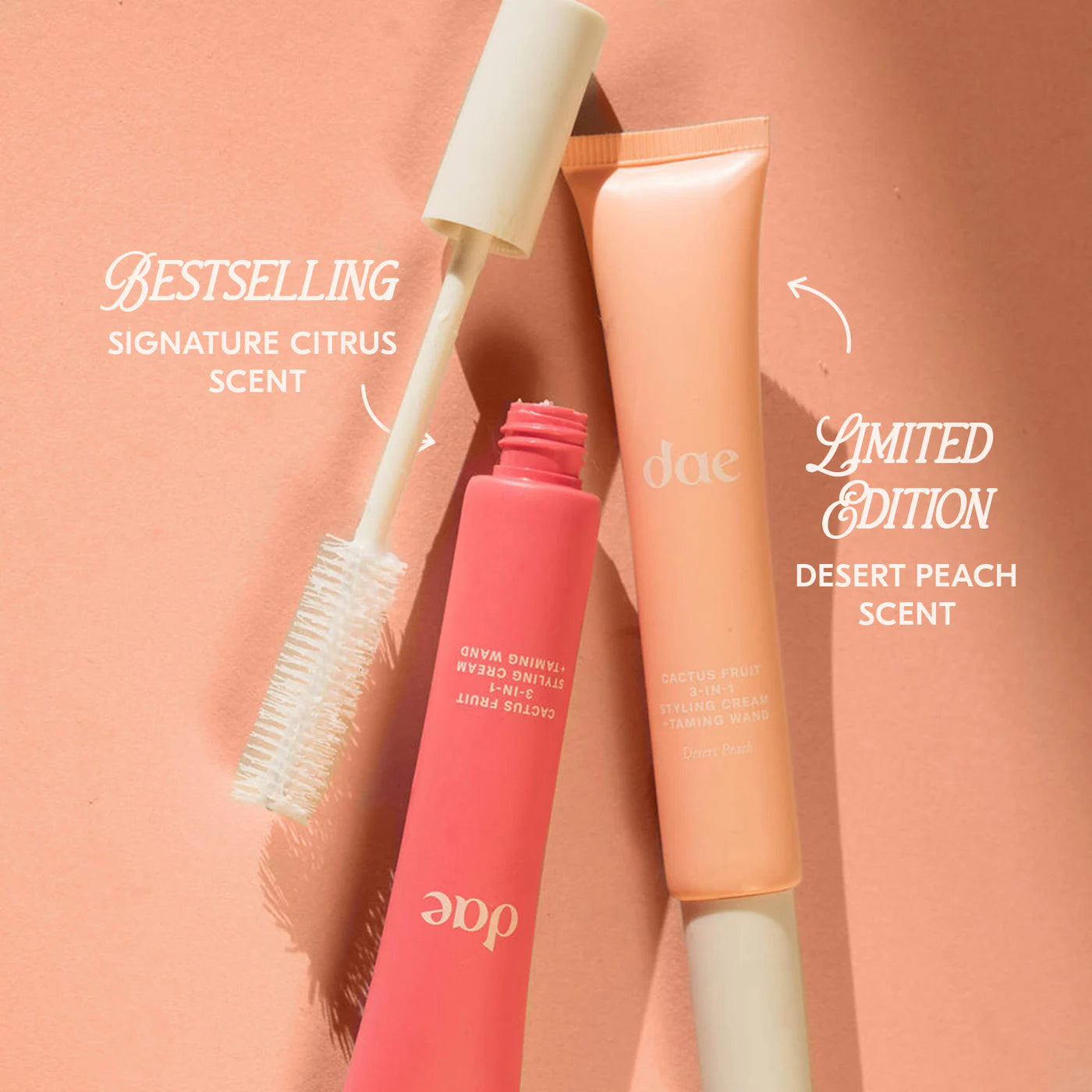 Pre-orden: dae | Cactus Fruit 3-in-1 Styling Cream with Taming Wand | Desert Peach