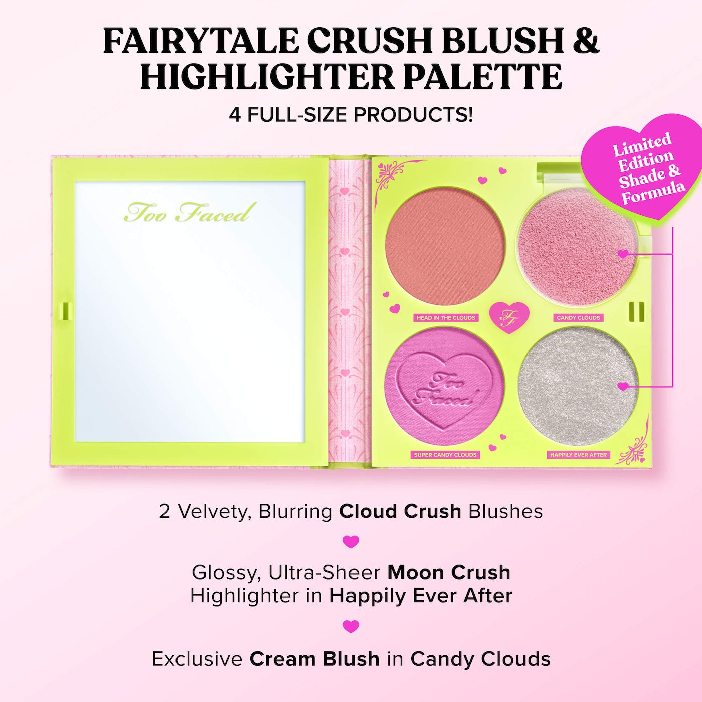 Pre-orden: Too Faced | Fairytale Crush Blush & Highlighter Palette Makeup Set