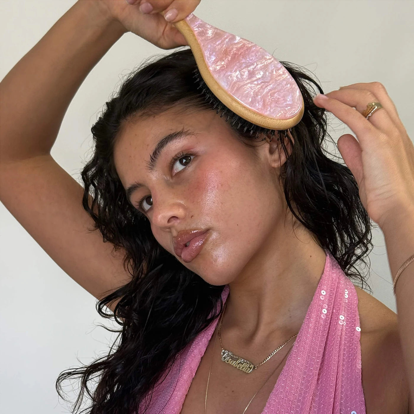 Pre-orden: Emi Jay | Flat Hair Brush in Pink Sugar