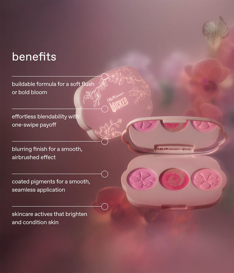 Pre-orden: r.e.m. beauty x Wicked | For Good Cherry Blossom Blush Palette