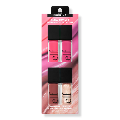 e.l.f. Cosmetics | Glow Reviver Plumping Lip Oil Kit (kit de aceite labial revitalizante con efecto de volumen)