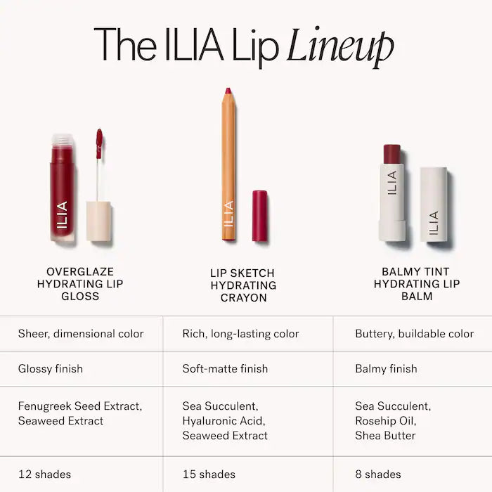 ILIA | Overglaze Hydrating Lip Gloss for 24-Hour Moisture (Gloss Labial Hidratante con Hidratación de 24 Horas) | Pre-orden