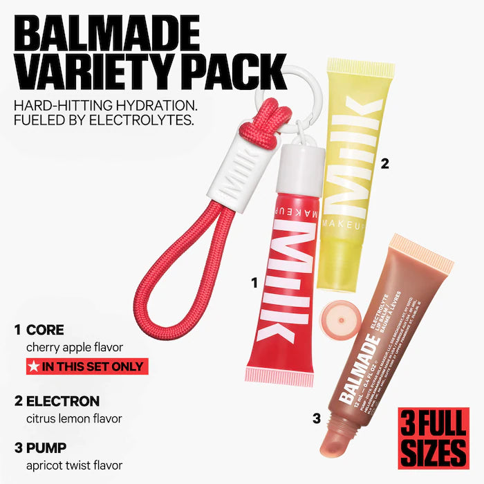 Pre-orden: MILK MAKEUP | Balmade Variety Pack Hydrating Lip Balm & Keychain Gift Set