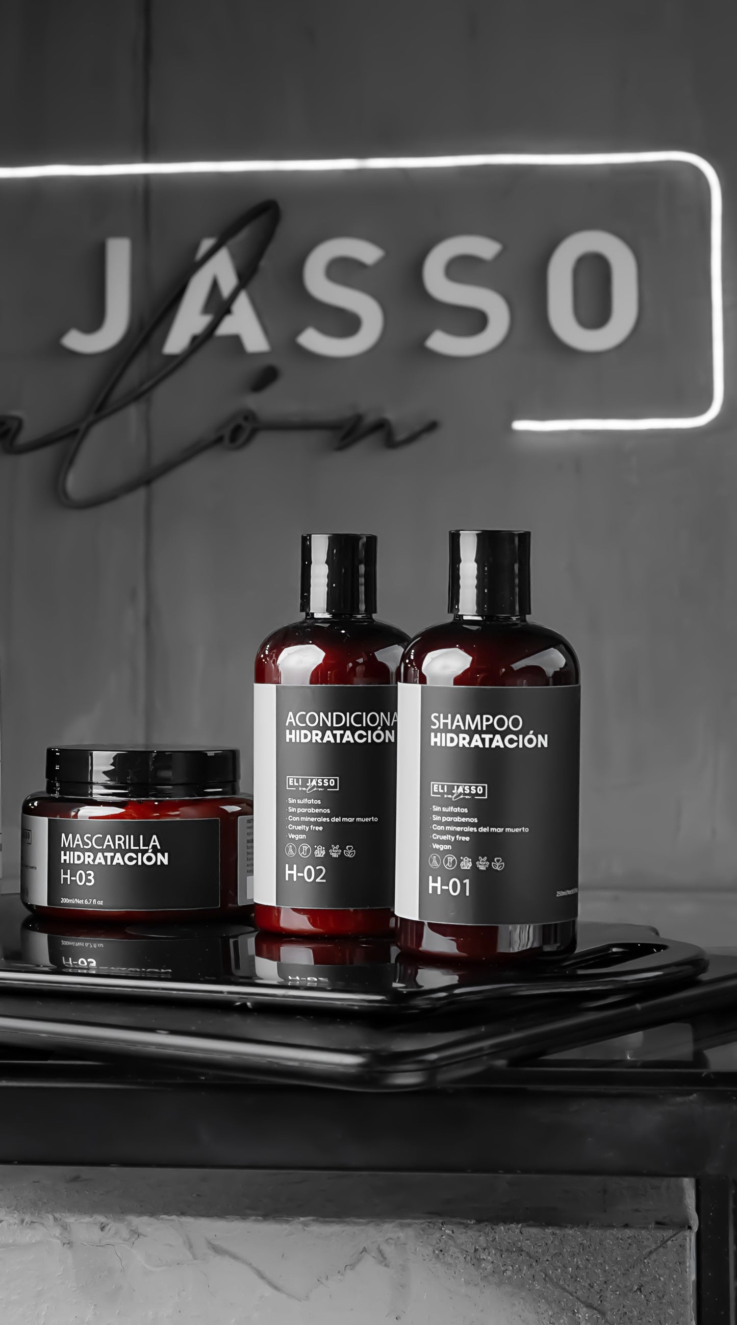 Eli Jasso Salón | SHAMPOO H-01, ACONDICIONADOR H-02 & MASCARILLA HIDRATACIÓN H-03 Bundle