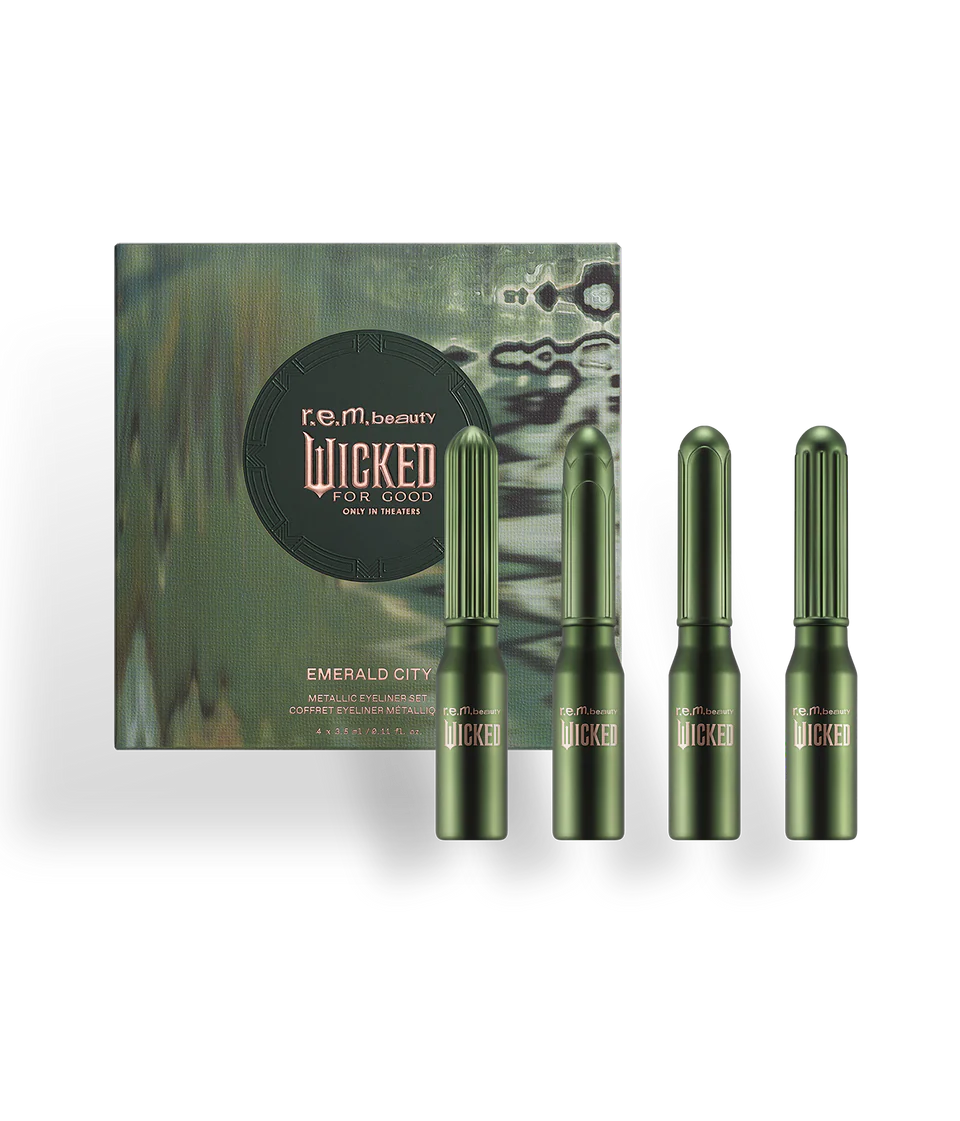 Pre-orden: r.e.m. beauty x Wicked | For Good Emerald City Metallic Eyeliner Set