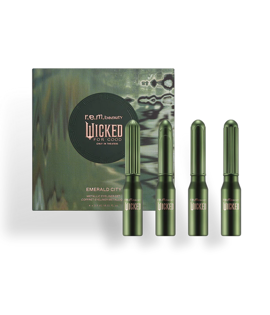 Pre-orden: r.e.m. beauty x Wicked | For Good Emerald City Metallic Eyeliner Set
