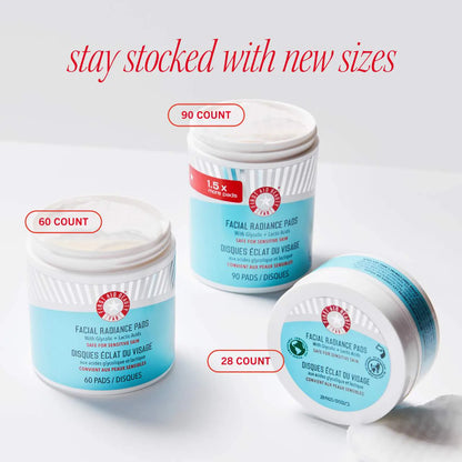 Pre-orden: First Aid Beauty | Facial Radiance Pads with Glycolic + Lactic Acids – Exfoliating Pads with AHA