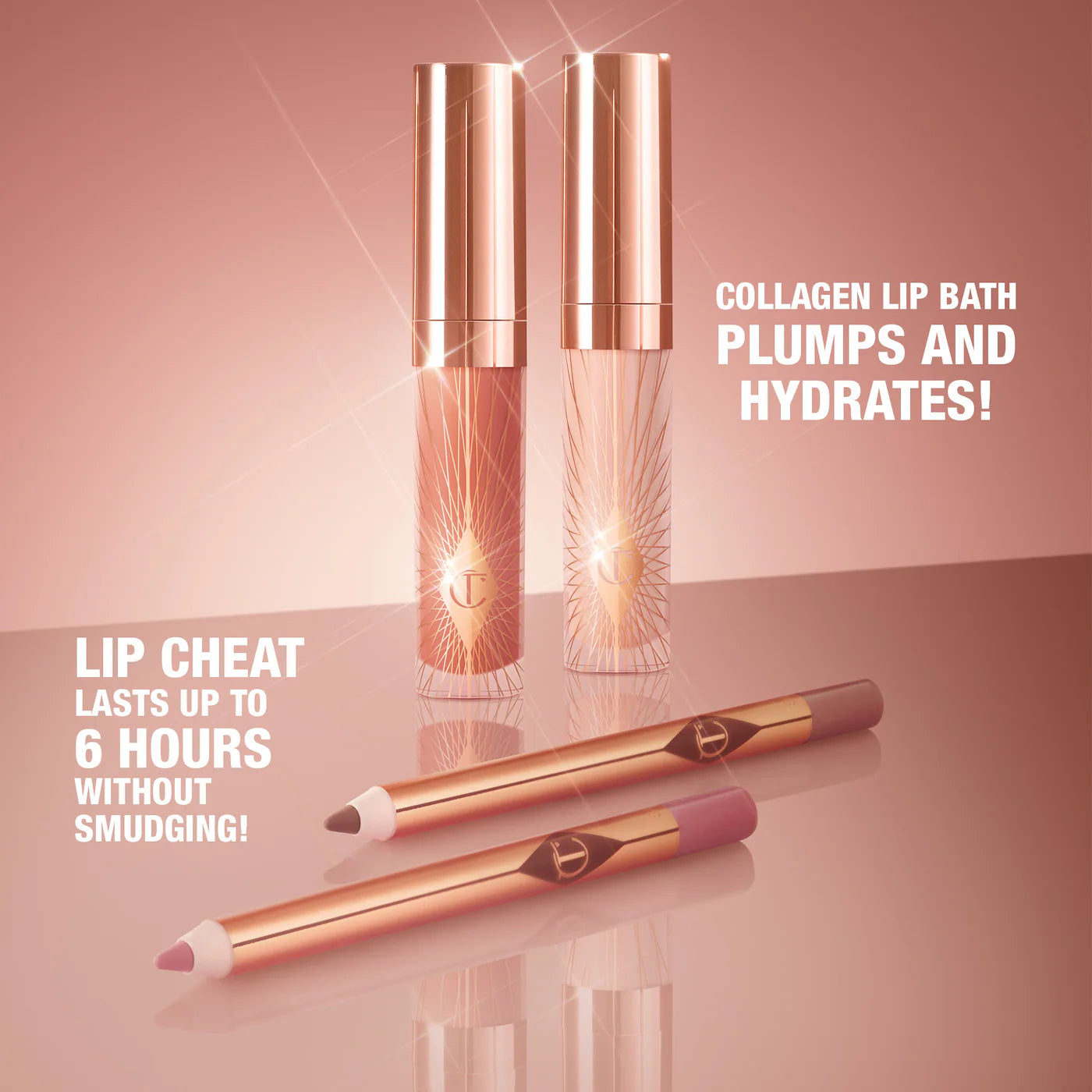 Charlotte Tilbury | Mini Glossy Pink Lip Gloss + Lip Liner Set | Nude Pink