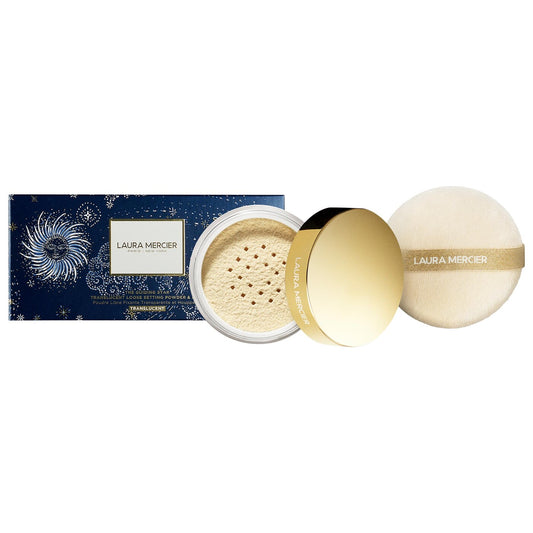Laura Mercier | The Guiding Star Translucent Loose Setting Powder and Puff Set | Translucent