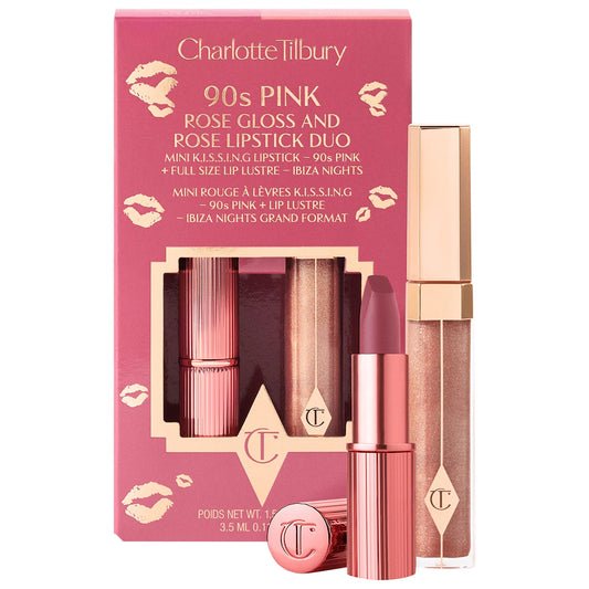 Charlotte Tilbury | K.I.S.S.I.N.G Lipstick and Lip Gloss Duos | 90's Pink