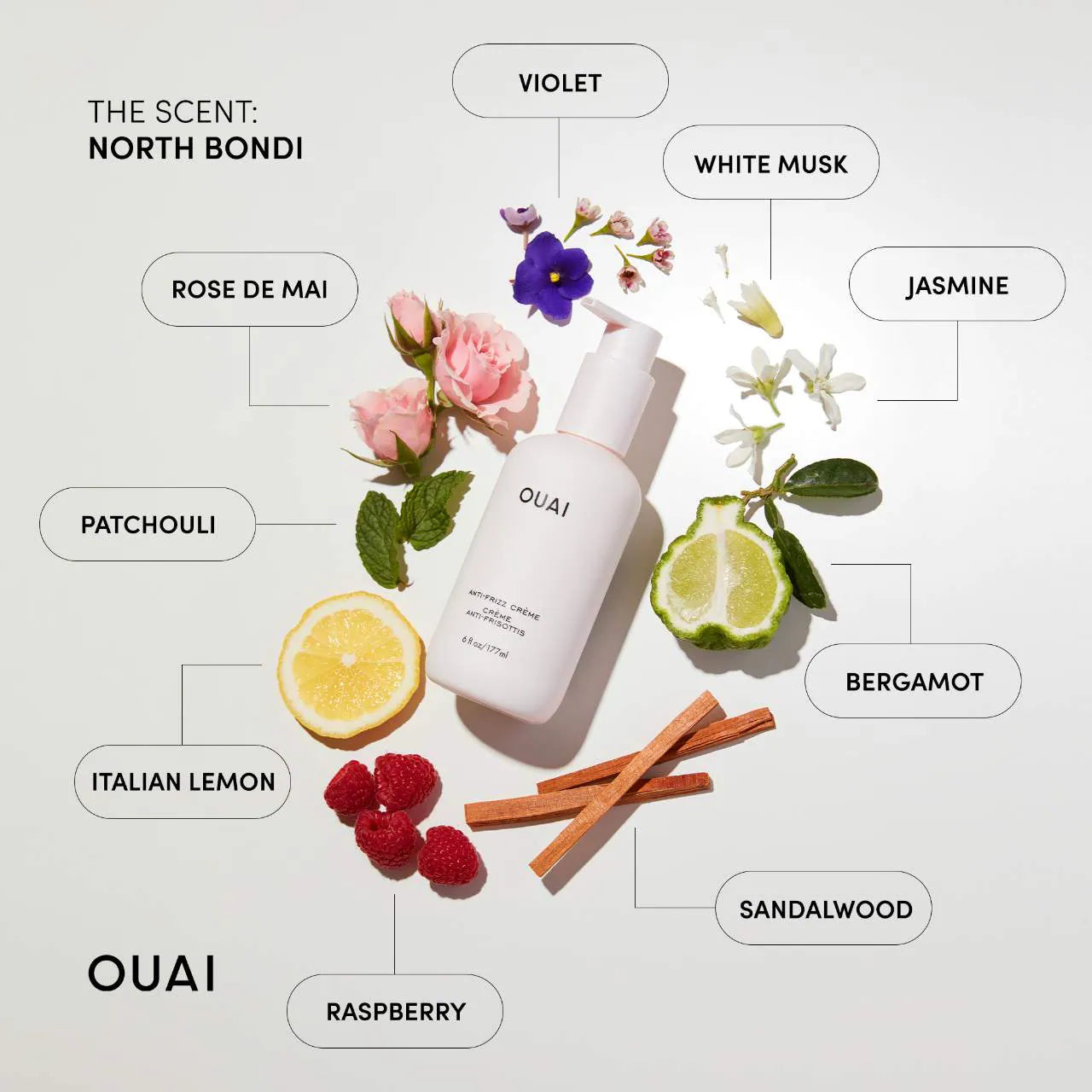 OUAI | Anti-Frizz Hair Styling Cream | 6 oz - 177 ml