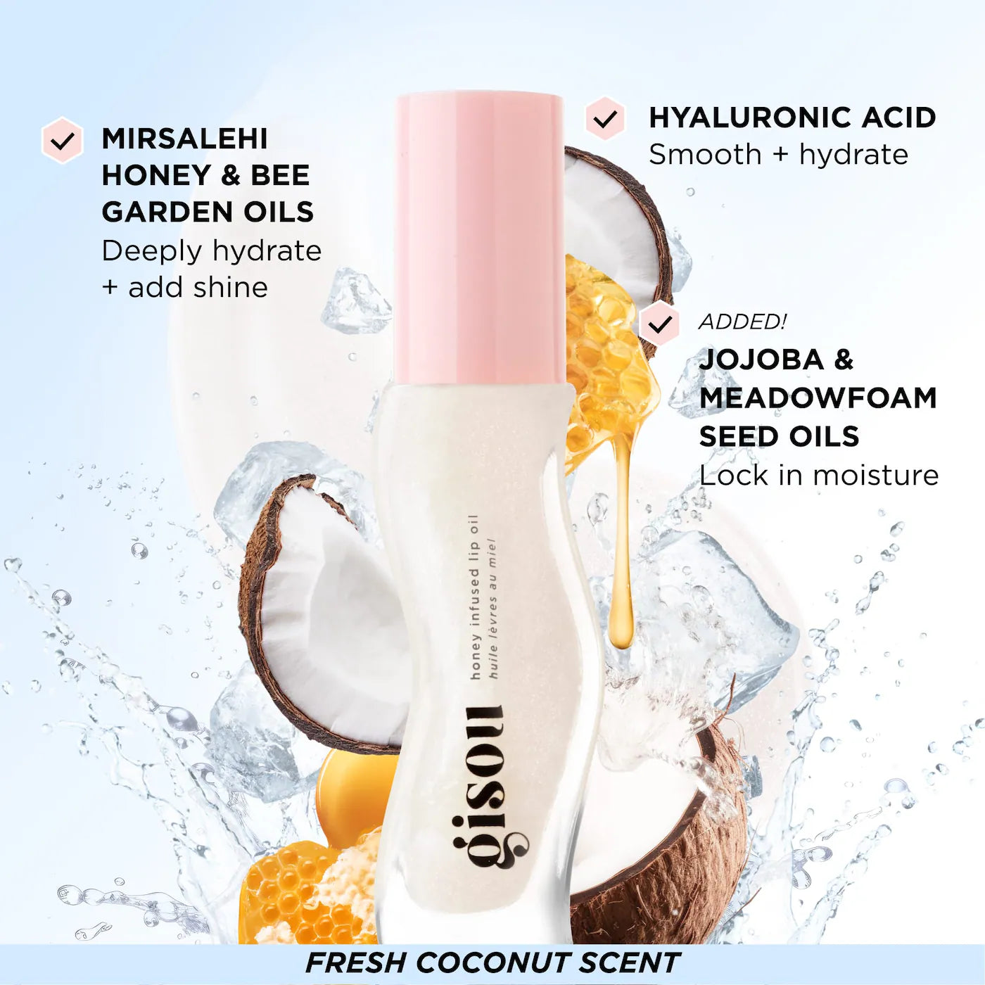 Pre Venta: Gisou | Honey Infused Hydrating Lip Oil | Coconut Frost