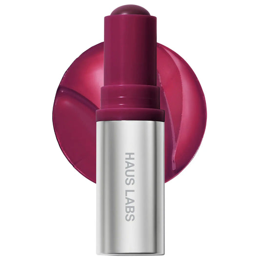 HAUS LABS BY LADY GAGA | Color Fuse Longwear Hydrating Glassy Lip + Cheek Blush Balm Stick | Glassy Acai