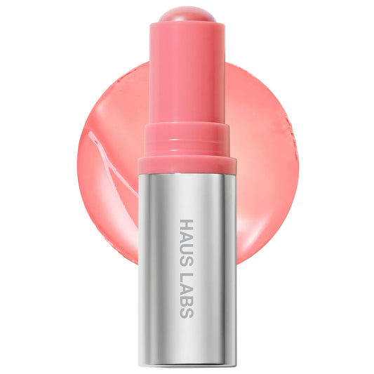 HAUS LABS BY LADY GAGA | Color Fuse Longwear Hydrating Glassy Lip + Cheek Blush Balm Stick | Glassy Pomelo