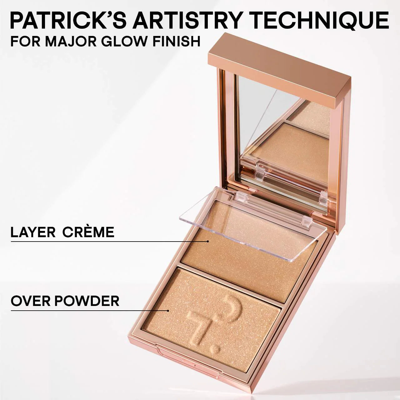 PATRICK TA | Major Glow Crème & Powder Light Reflecting Translucent Highlighter Duo | Sugar