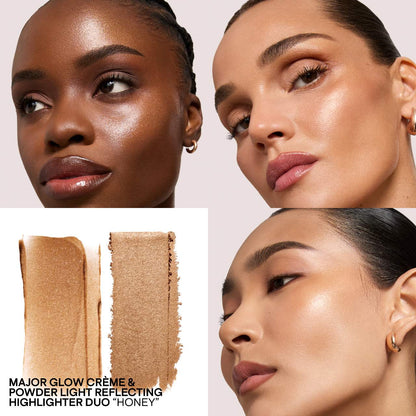 PATRICK TA | Major Glow Crème & Powder Light Reflecting Translucent Highlighter Duo | Honey