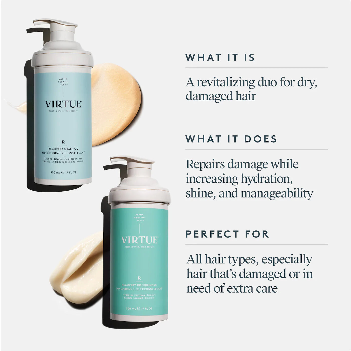 Pre-orden: Virtue | Hydrating Recovery Shampoo + Conditioner Gift Set for Dry & Damaged Hair