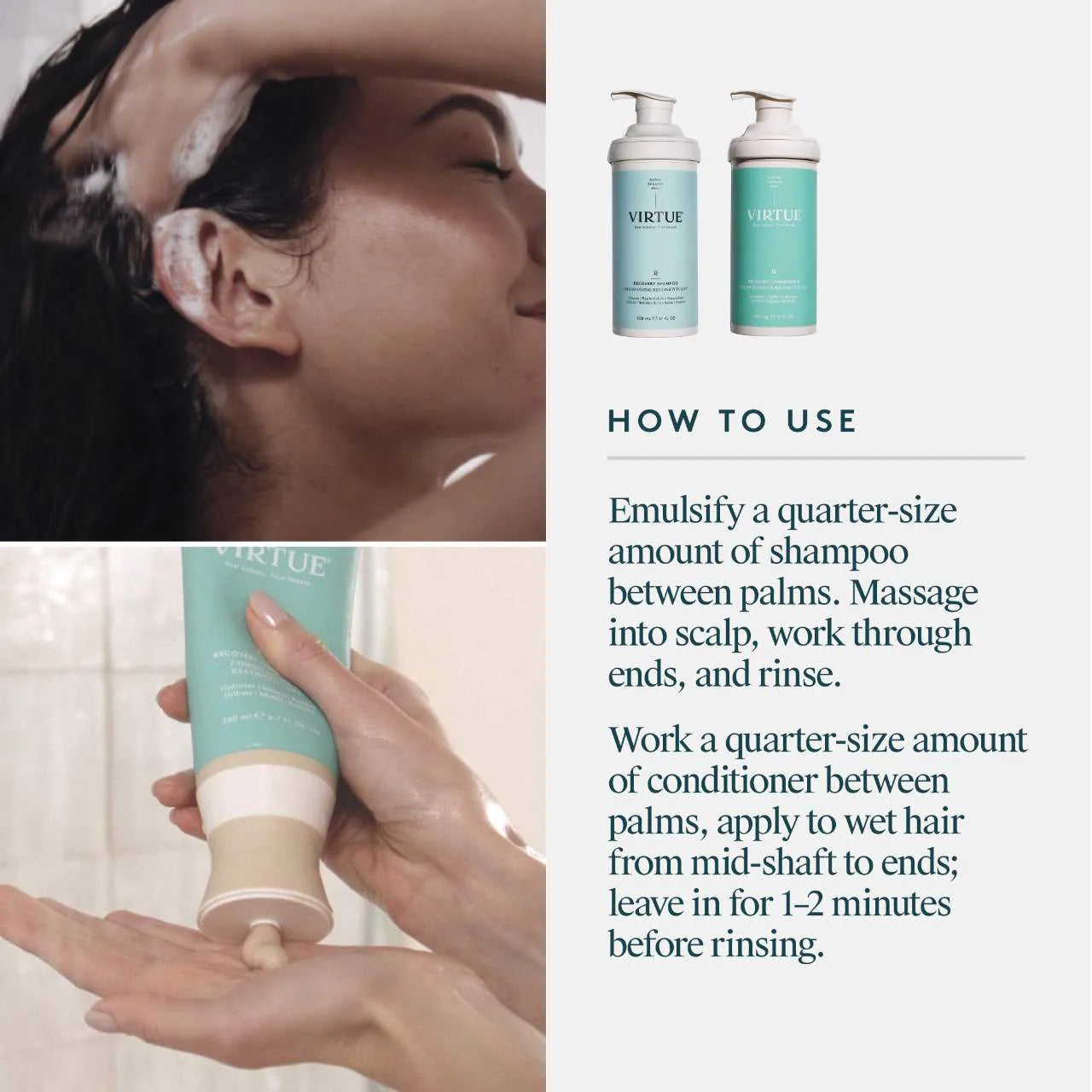 Pre-orden: Virtue | Hydrating Recovery Shampoo + Conditioner Gift Set for Dry & Damaged Hair