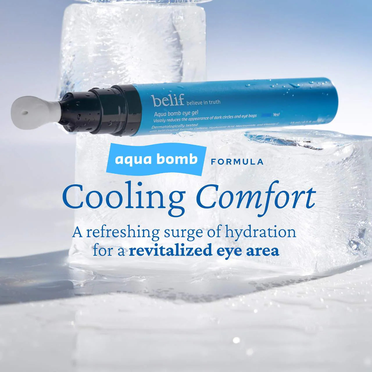 Pre-orden:  belif | Aqua Bomb Depuffing Eye Gel with Caffeine + Hyaluronic Acid