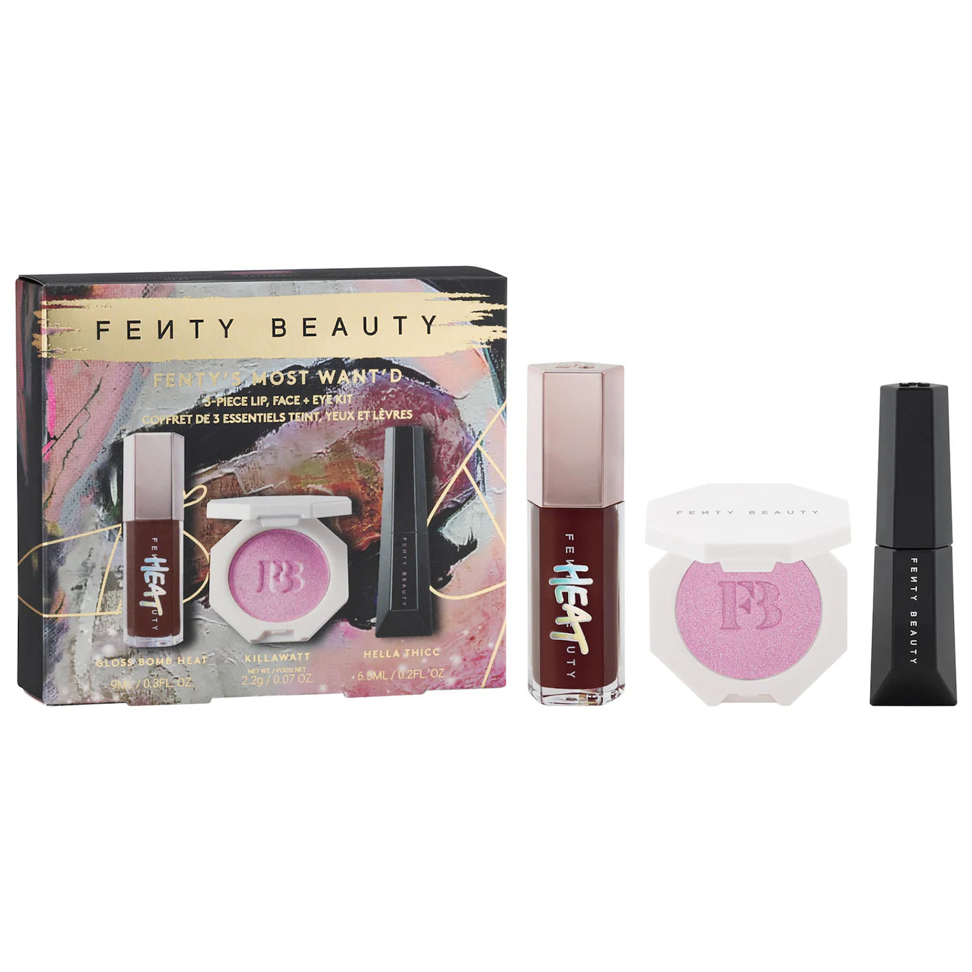 Pre Venta: Fenty Beauty by Rihanna | Fenty's Most Want'd: 3-Piece Lip, Face + Eye Kit