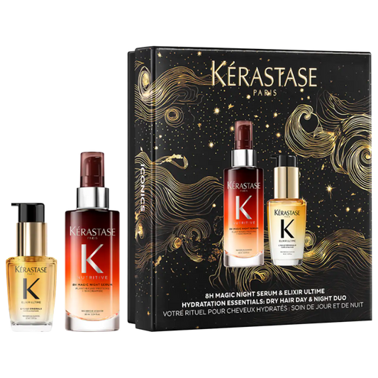 Pre Venta: Kérastase | Iconic Hair Heroes Gift Set: 8H Magic Night Serum & Mini Elixir Ultime Hair Oil