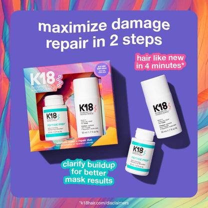 Pre Venta: K18 Biomimetic Hairscience | Ultimate Reset + Repair Hair Mask and Shampoo Set