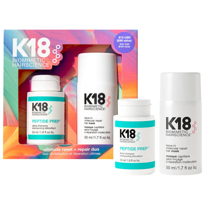 Pre Venta: K18 Biomimetic Hairscience | Ultimate Reset + Repair Hair Mask and Shampoo Set