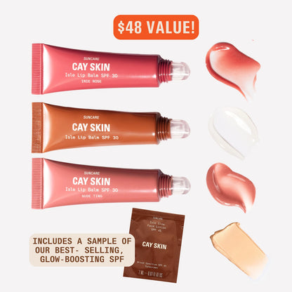 Pre Venta: CAY SKIN | Isle Lip Balm SPF 30 Holiday Lip Trio