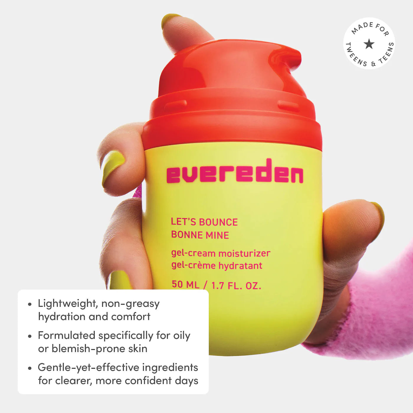 Evereden | Teen Oil-Free Gel-Cream Moisturizer for Blemish-Prone Skin (Hidratante Facial en Gel-Crema Libre de Aceite para Adolescentes con Piel Propensa a Imperfecciones) | Pre-orden