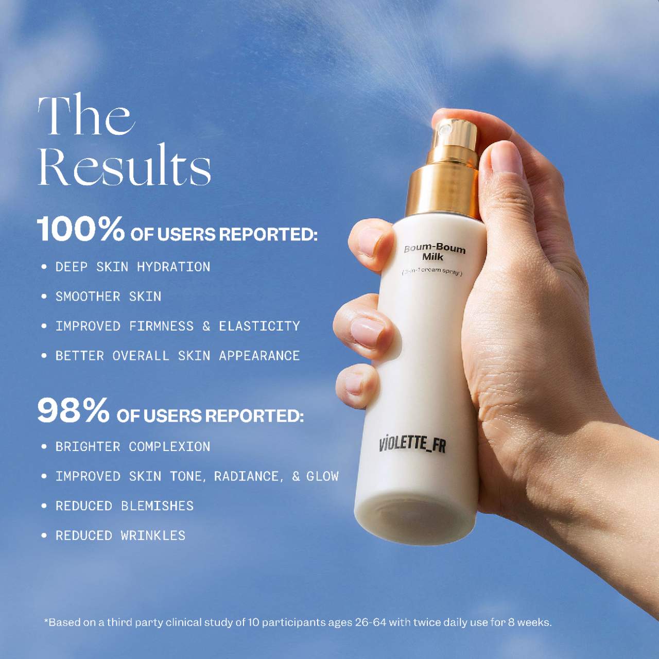 Pre-order:  VIOLETTE_FR | BOUM-BOUM MILK Rebalancing 3-in-1 Barrier Spray with Squalane