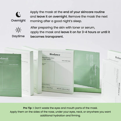 Pre-orden: Biodance | Refreshing Sea Kelp Real Deep Mask - 4 pack for Calming & Sebum Control