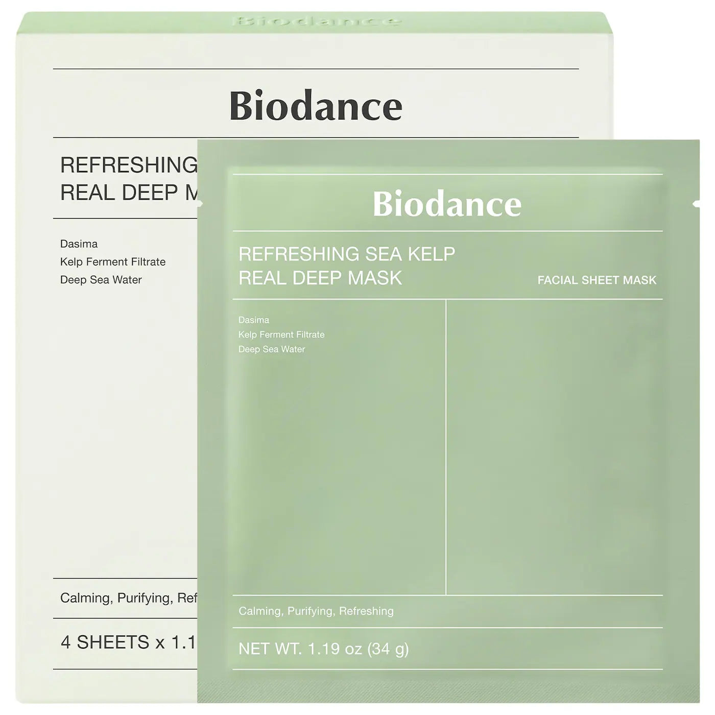Pre-orden: Biodance | Refreshing Sea Kelp Real Deep Mask - 4 pack for Calming & Sebum Control