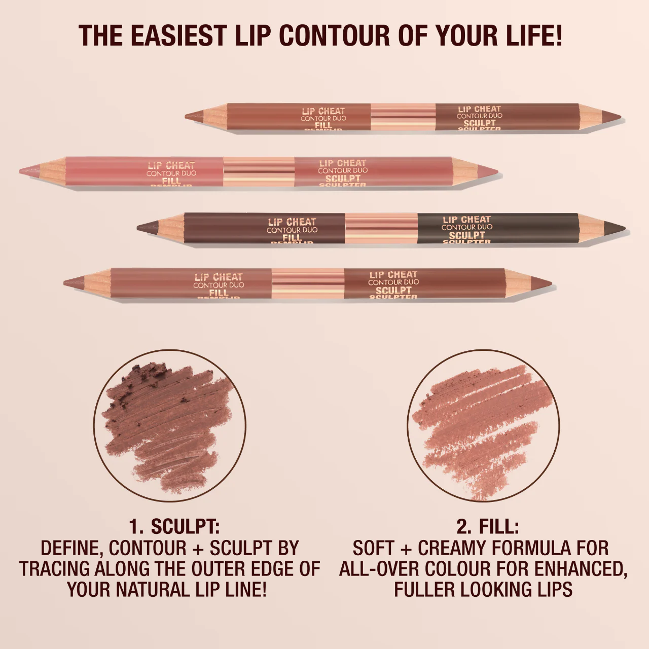 Pre orden: Charlotte Tilbury | Super Nudes Lip Cheat Contour Duo Lip Liner