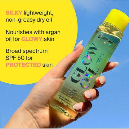 Pre-order: Supergoop! | Glow Oil SPF 50 Body Oil with Coconut, Vanilla & Fig