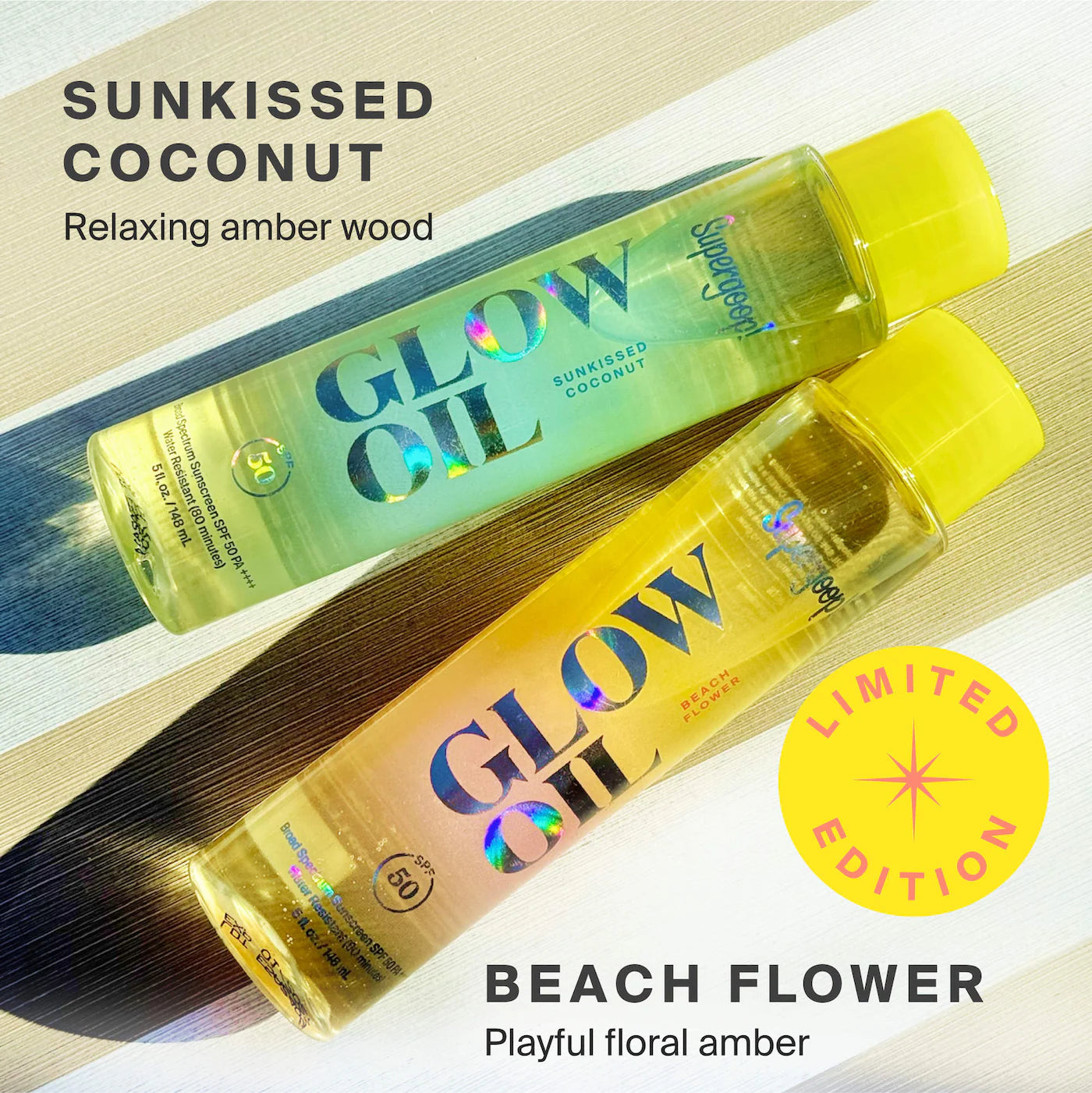Pre-order: Supergoop! | Glow Oil SPF 50 Body Oil with Coconut, Vanilla & Fig